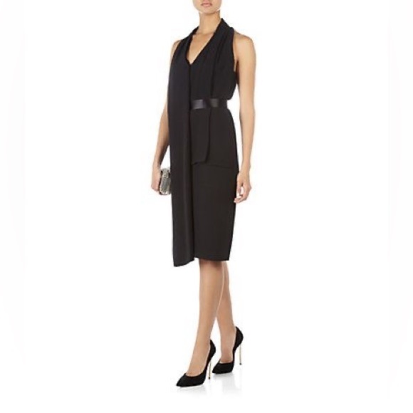 NWT Alexander Wang Belted Wrap Scarf Sleeveless Midi Cocktail Dress, Size 2 - Picture 2 of 13